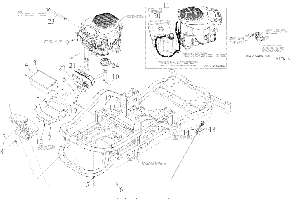Engine Accessories 2 Diagram and Parts List for ZT1-54KH (17RREACM010)(2023) Cub Cadet Lawn Tractor